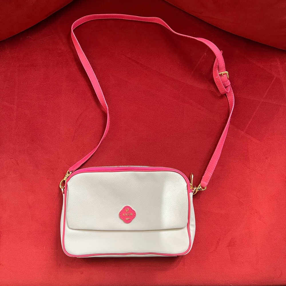AKER Cream and Pink Crossbody Bag